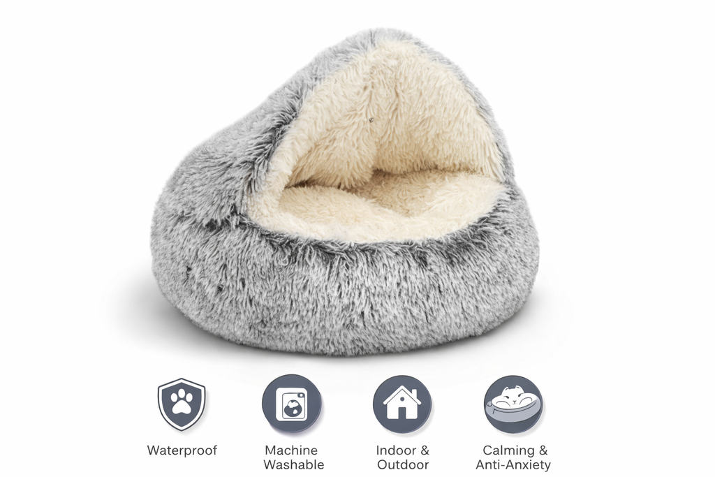 Calming Paw Nest™ – Anti-Anxiety Sleep Cave for Cats & Small Dogs