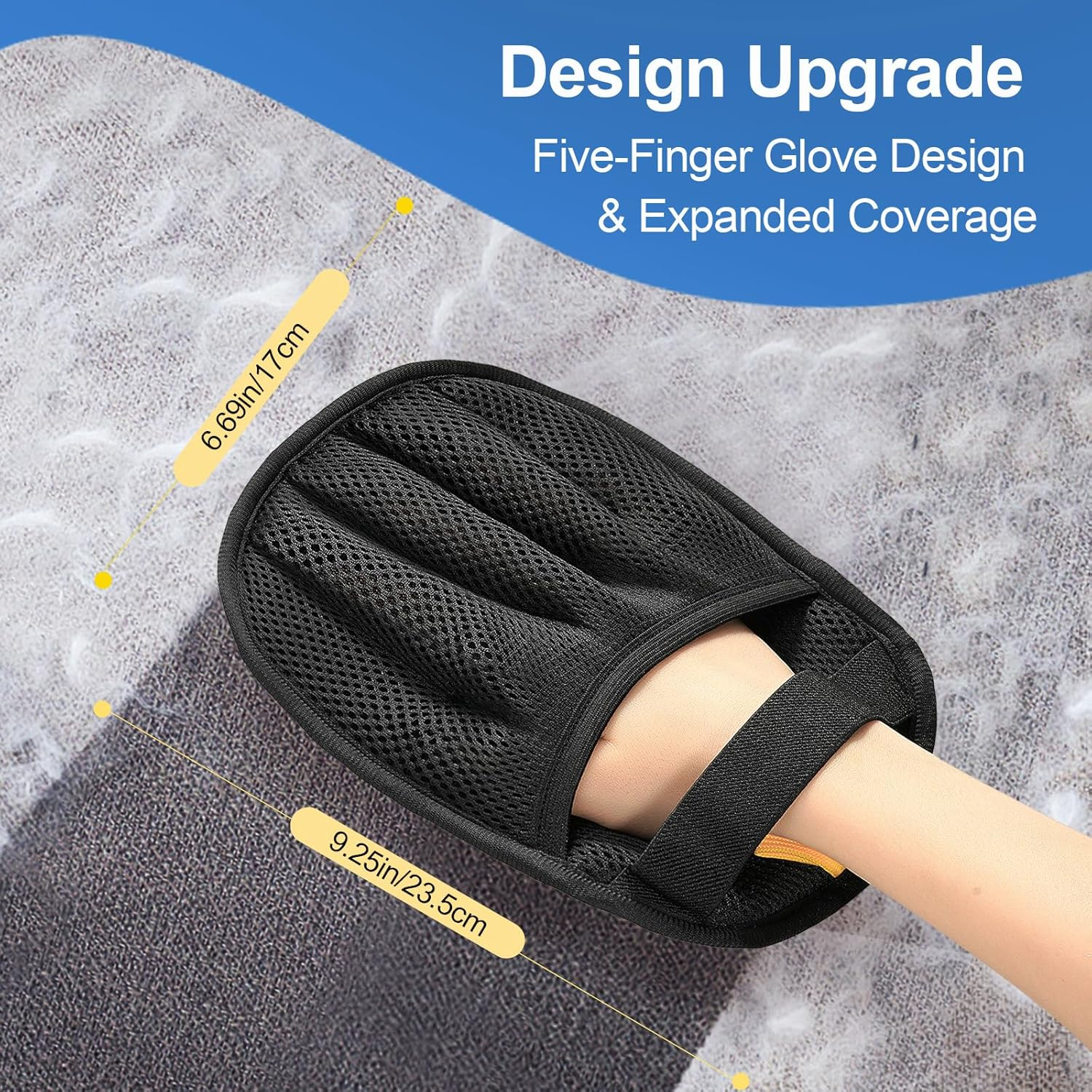 Premium Five-Finger Electrostatic Pet Hair Removal Glove for Cats and Dogs - Reusable Magic Brush Tool for Efficient Cleanup on Laundry, Furniture, Carpets, and Car Seats