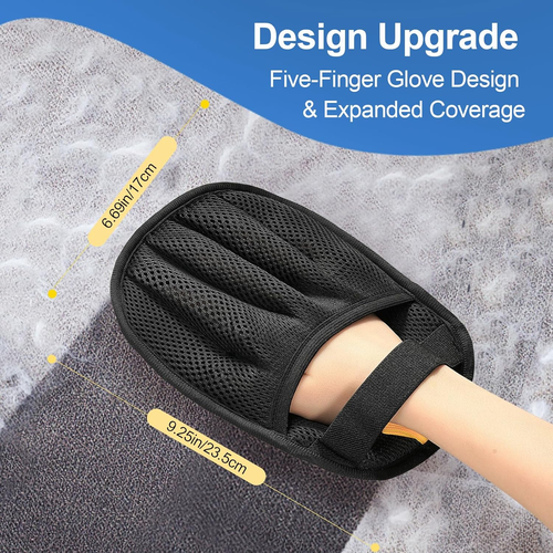 Premium Five-Finger Electrostatic Pet Hair Removal Glove for Cats and Dogs - Reusable Magic Brush Tool for Efficient Cleanup on Laundry, Furniture, Carpets, and Car Seats